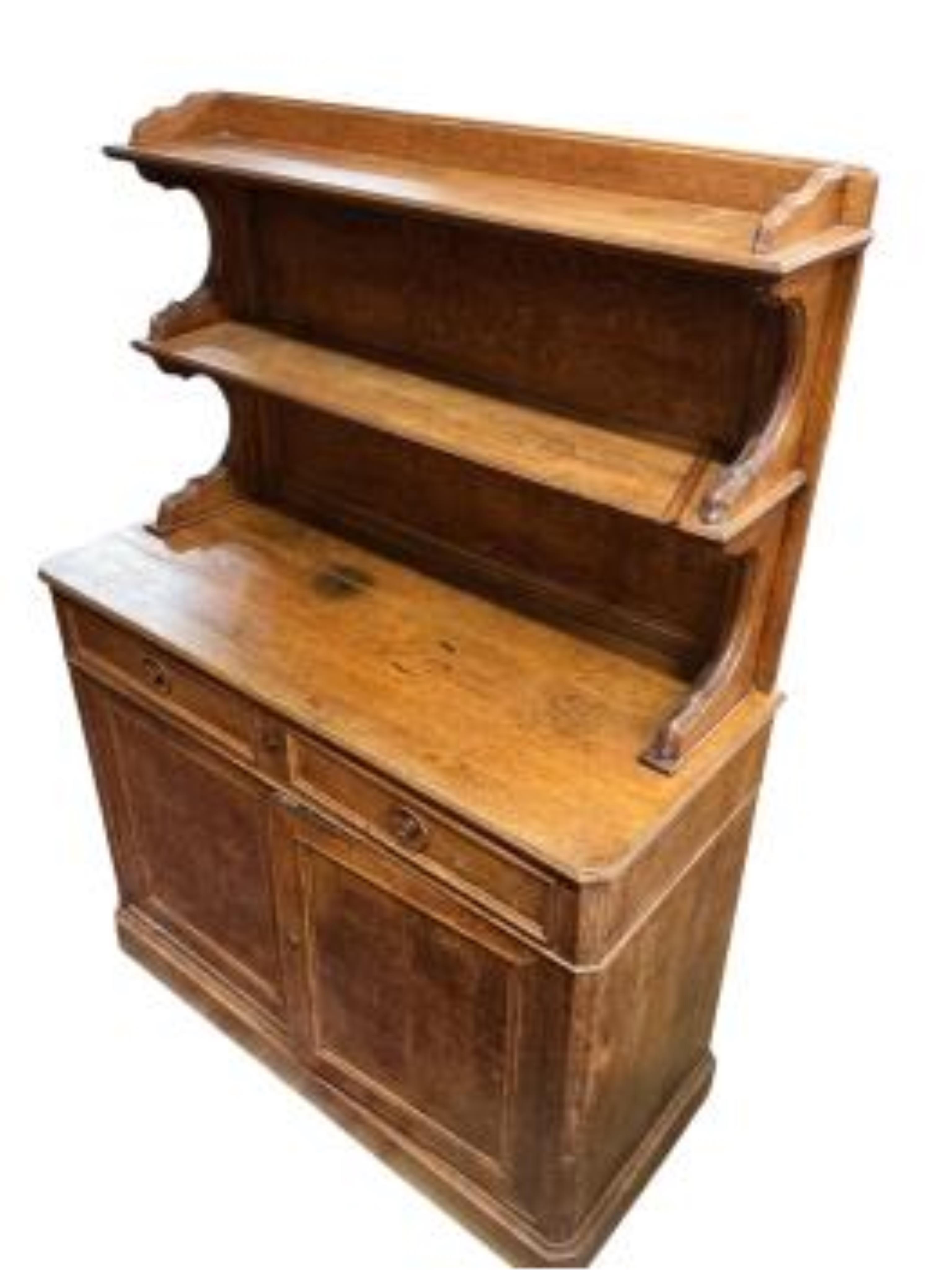 A 19th century French oak chiffonier, width 112cm, depth 47cm, height 157cm